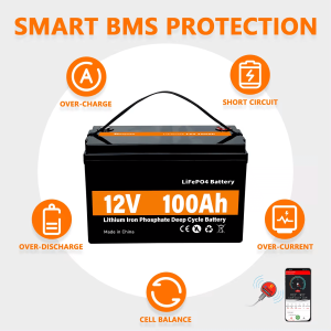 LiFePO4 태양 에너지 저장 전원 배터리 12V 100Ah