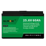 RV/캐러밴/UPS/골프 카트용 25.6V 60Ah 안전/긴 수명 LFP 배터리 24V 60Ah